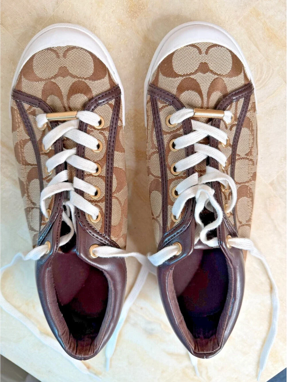 Coach Francesca A5209 Signature C Jacquard Sneakers Size 10B
